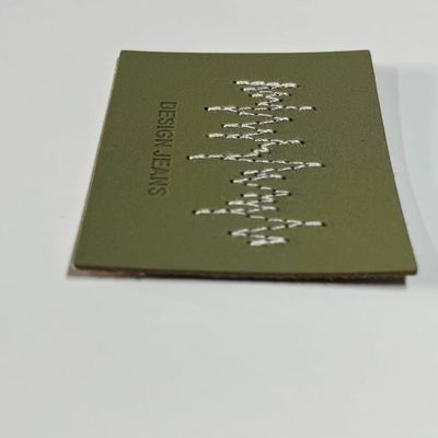 По заказам зеленые джинсы Кожаная маркировка Тег Шитый Тип закрытия Для одежды