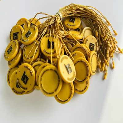 10 дюймовый жёлтый пластиковый тег крепежный петля замок штифты тег для одежды