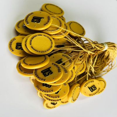 10 дюймовый жёлтый пластиковый тег крепежный петля замок штифты тег для одежды